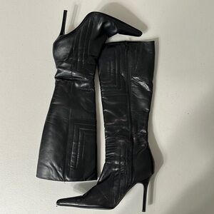 Aldo | heeled boots | black leather knee length